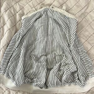 Little Unicorn Car Seat Cover/Canopy Striped Gray and White